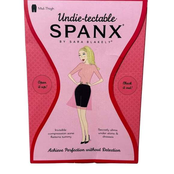 SPANX Mid-Thigh Shorts Tummy Compression Shaping Shapewear NWT Black 904A Large - Picture 1 of 3